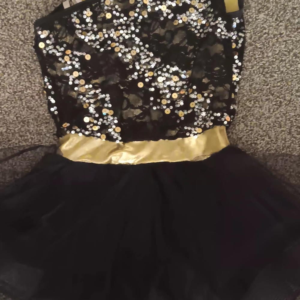 Elegant Black and Gold Dance Dress